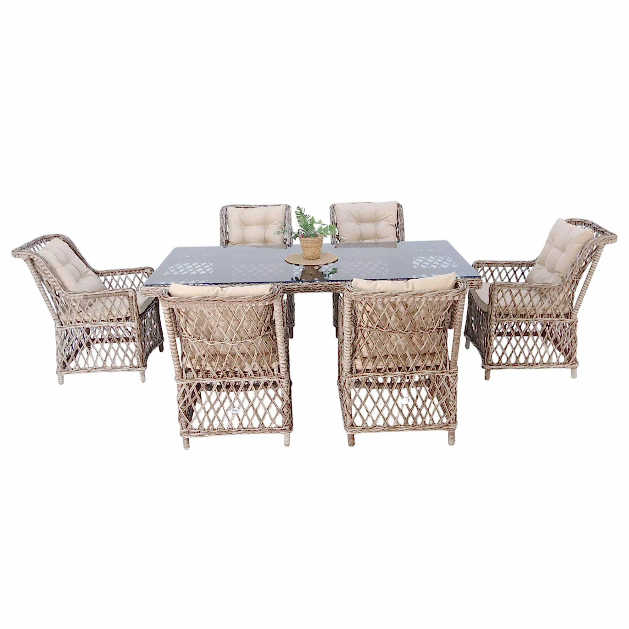 Alaska | Rehome 100x200 Rattan Bahçe Masa Takımı | 43