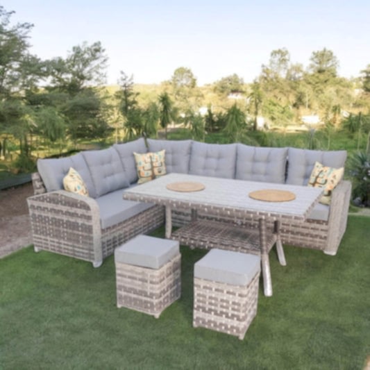 Aria | Rehome Rattan İki Puflu L Köşe Takımı | 708