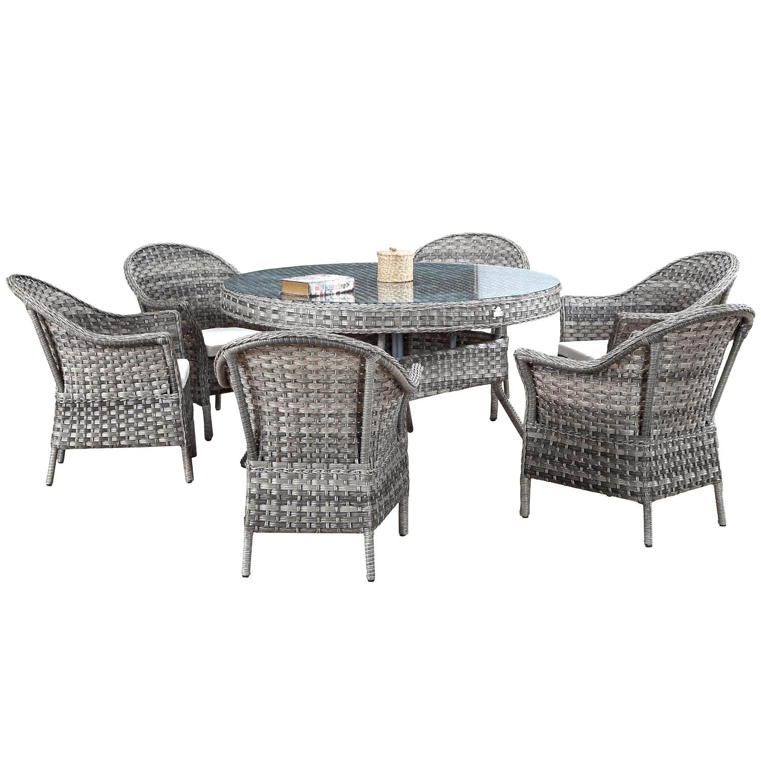 Bahçemo Nova Yuvarlak Masalı Rattan Bahçe Mobilya Takımı | 140 Cm Çap