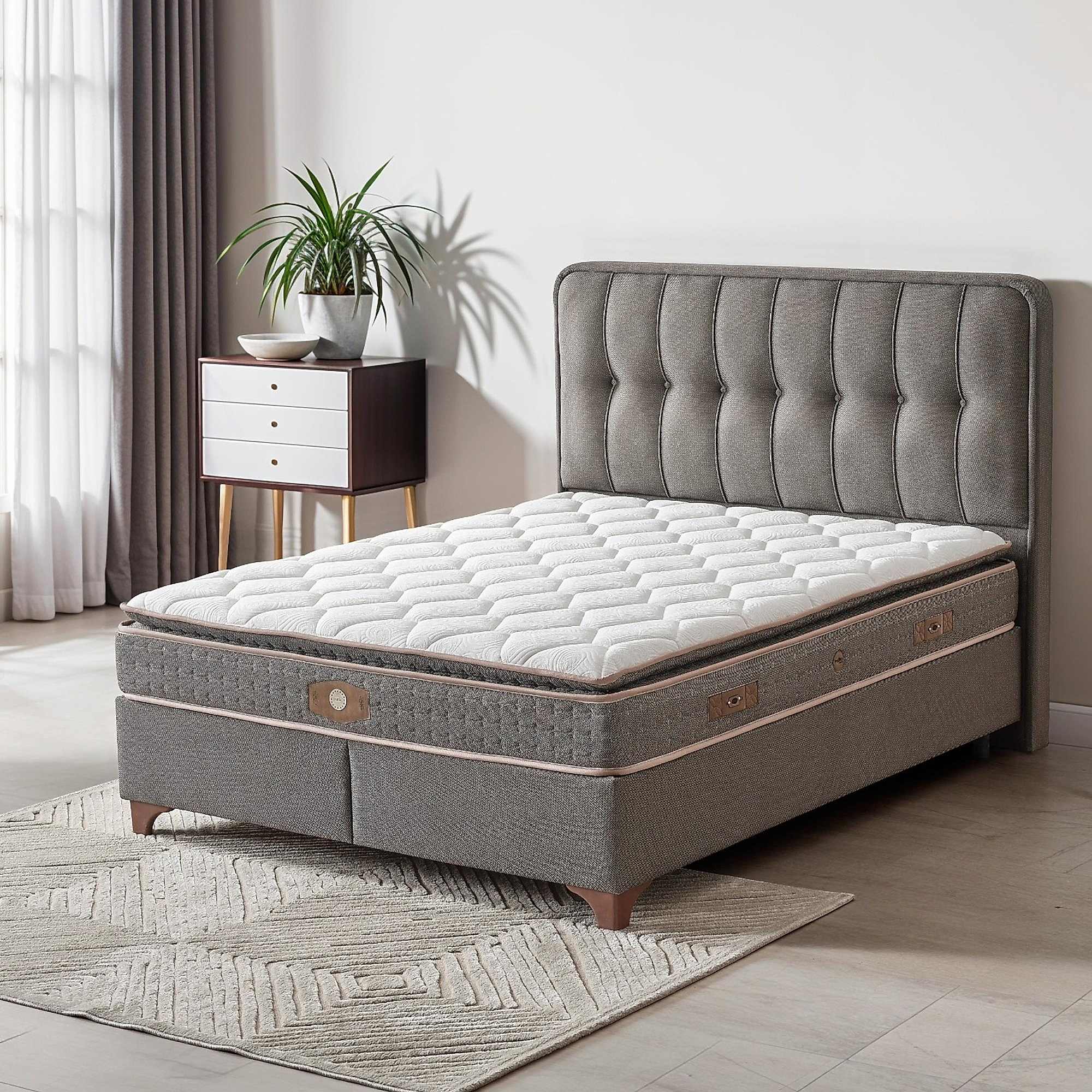 Barcelona Baza Başlık Yatak Seti | Herkül Yay Teknolojili Yatak Takımı