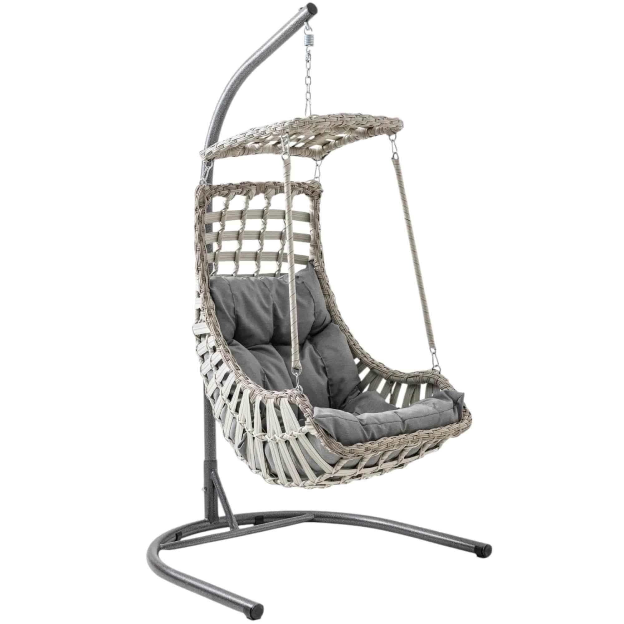 Capri Swing Alaçatı Tekli Rattan Bahçe Salıncağı | Balkon Salıncağı