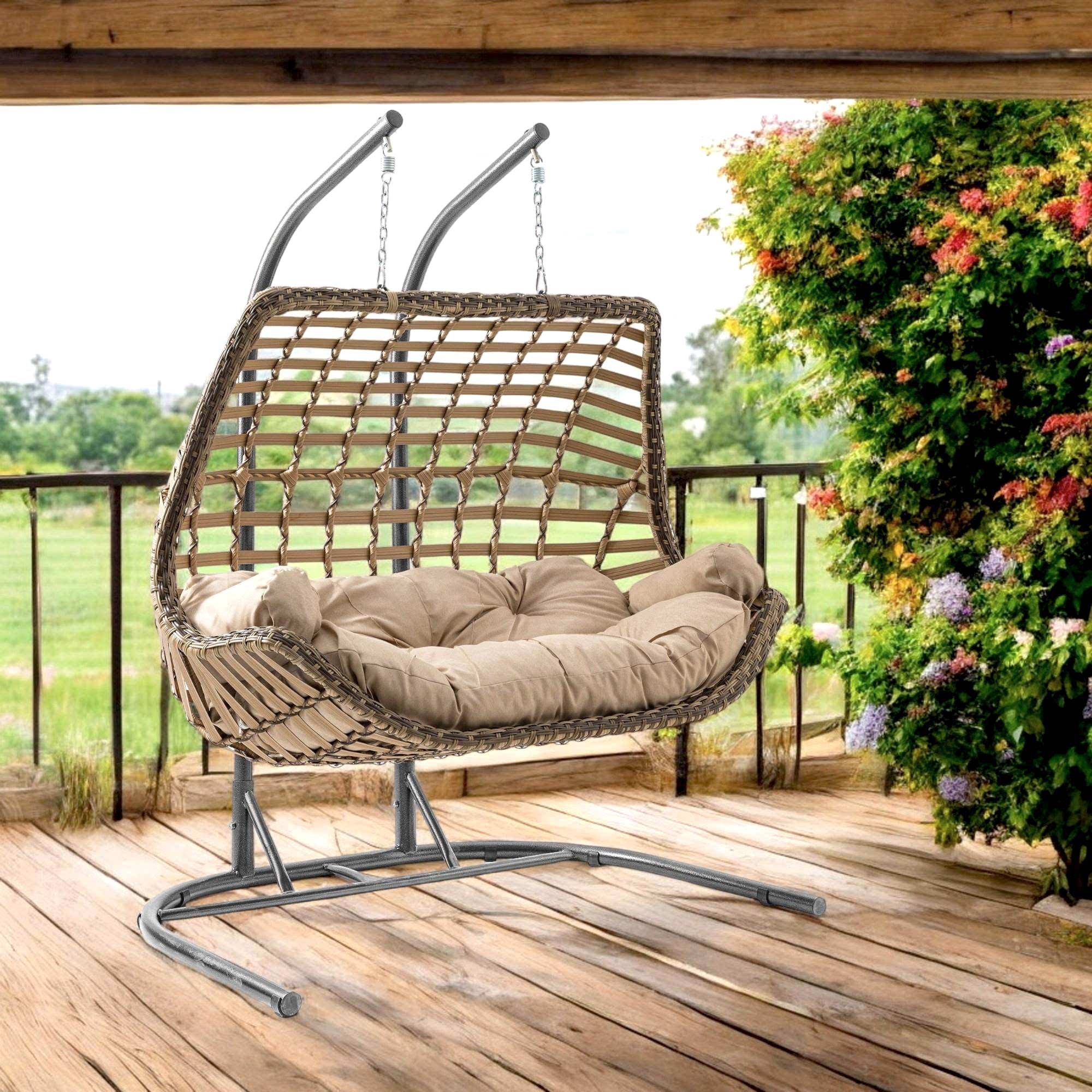 Capri Swing Cunda Çiftli Rattan Bahçe Salıncağı | Balkon Salıncağı