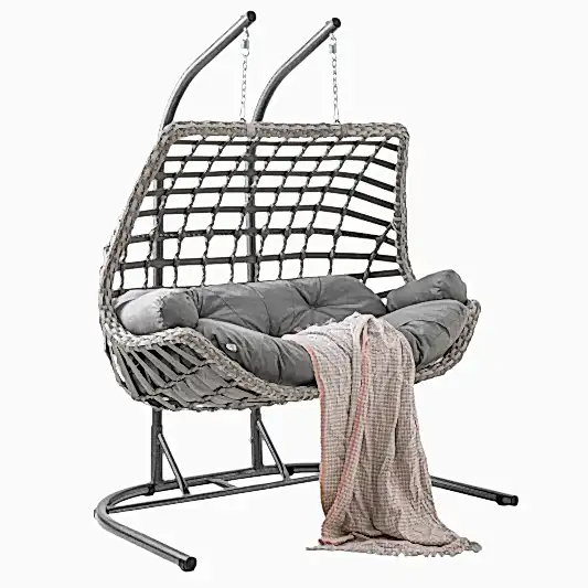 Capri Swing Cunda Çiftli Rattan Bahçe Salıncağı | Balkon Salıncağı