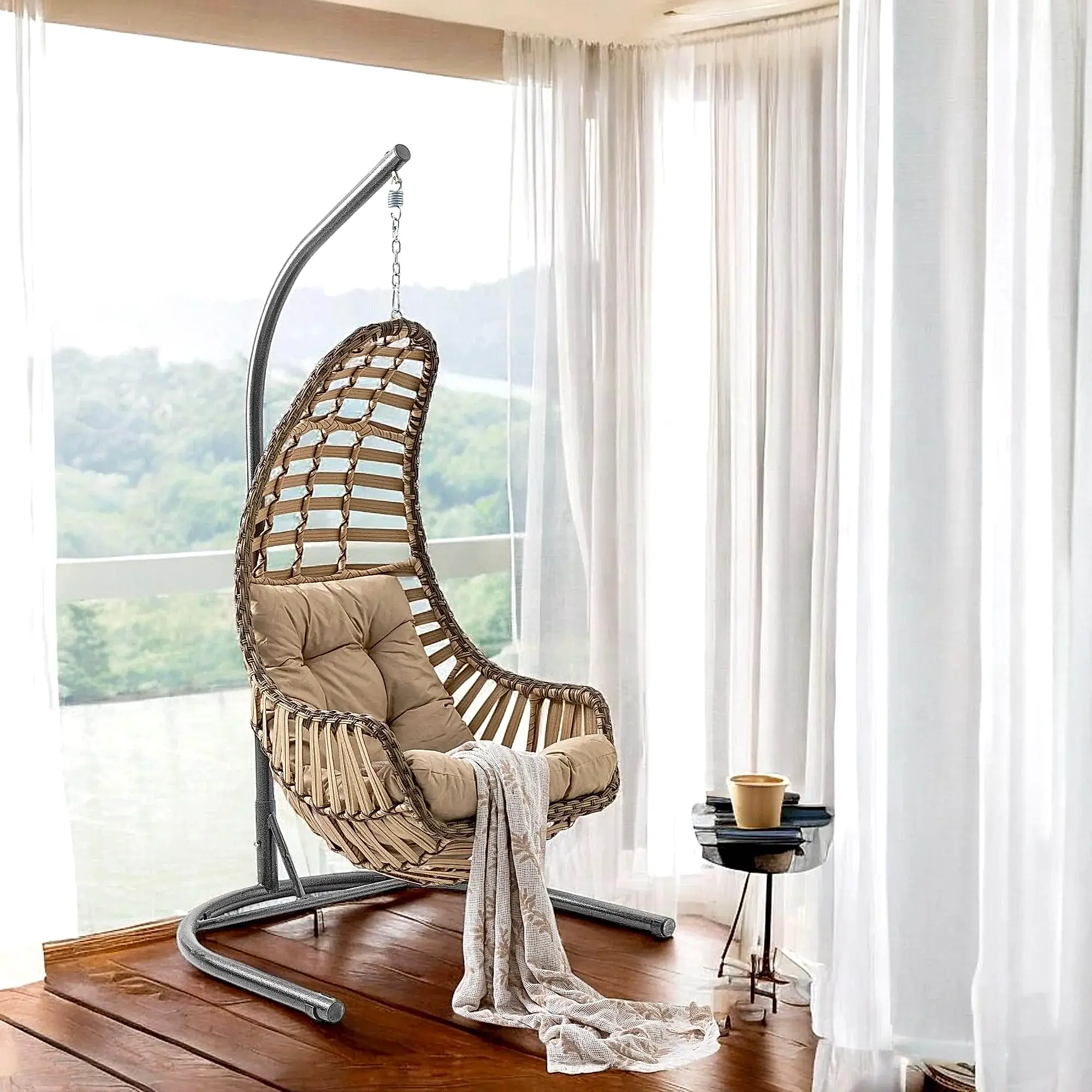 Capri Swing Datça Bahçe Salıncağı | Tek Kişilik | Rattan Salıncak