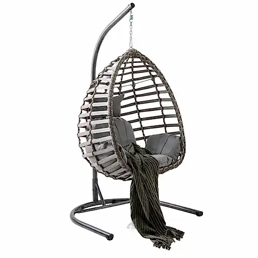 Capri Swing Gümbet Tekli Rattan Bahçe Salıncağı | Balkon Salıncağı