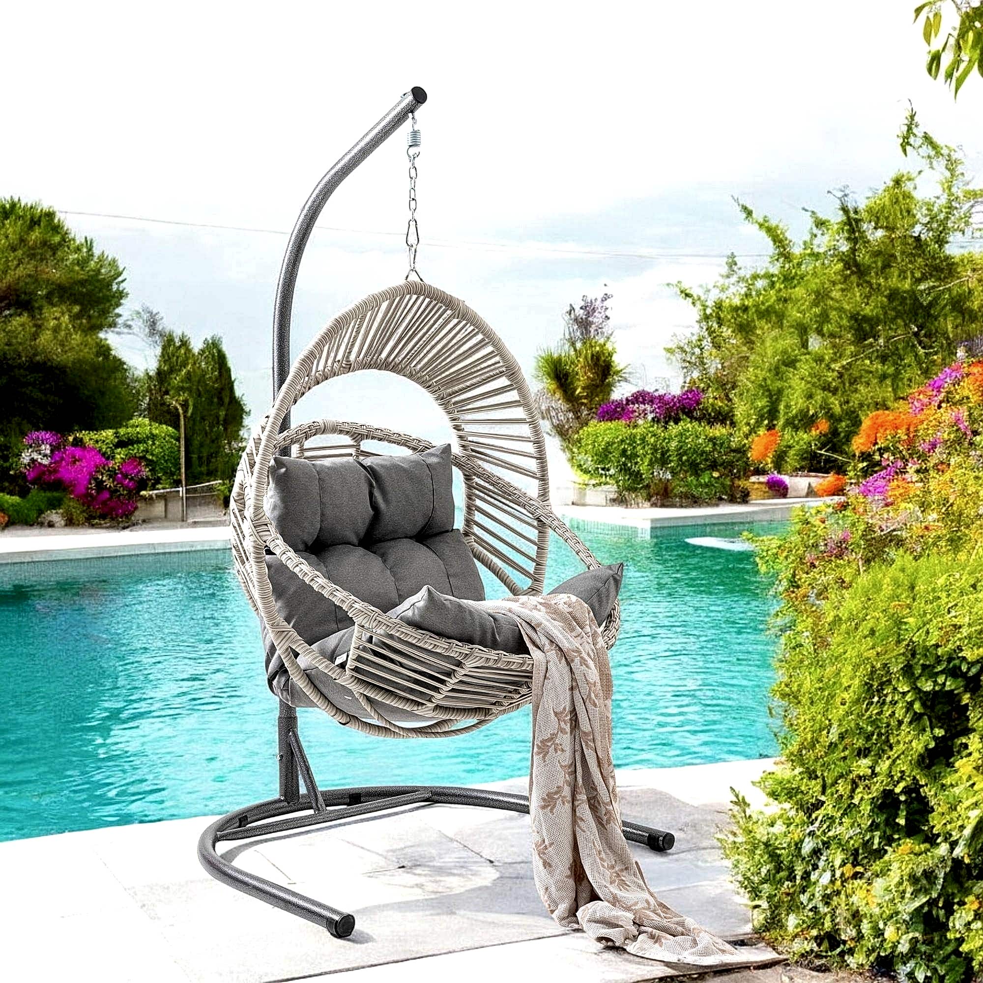 Capri Swing Nobel Tekli Rattan Bahçe Balkon Salıncağı