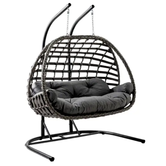 Capri Swing Oylat Çiftli Rattan Bahçe Salıncağı | Balkon Salıncağı