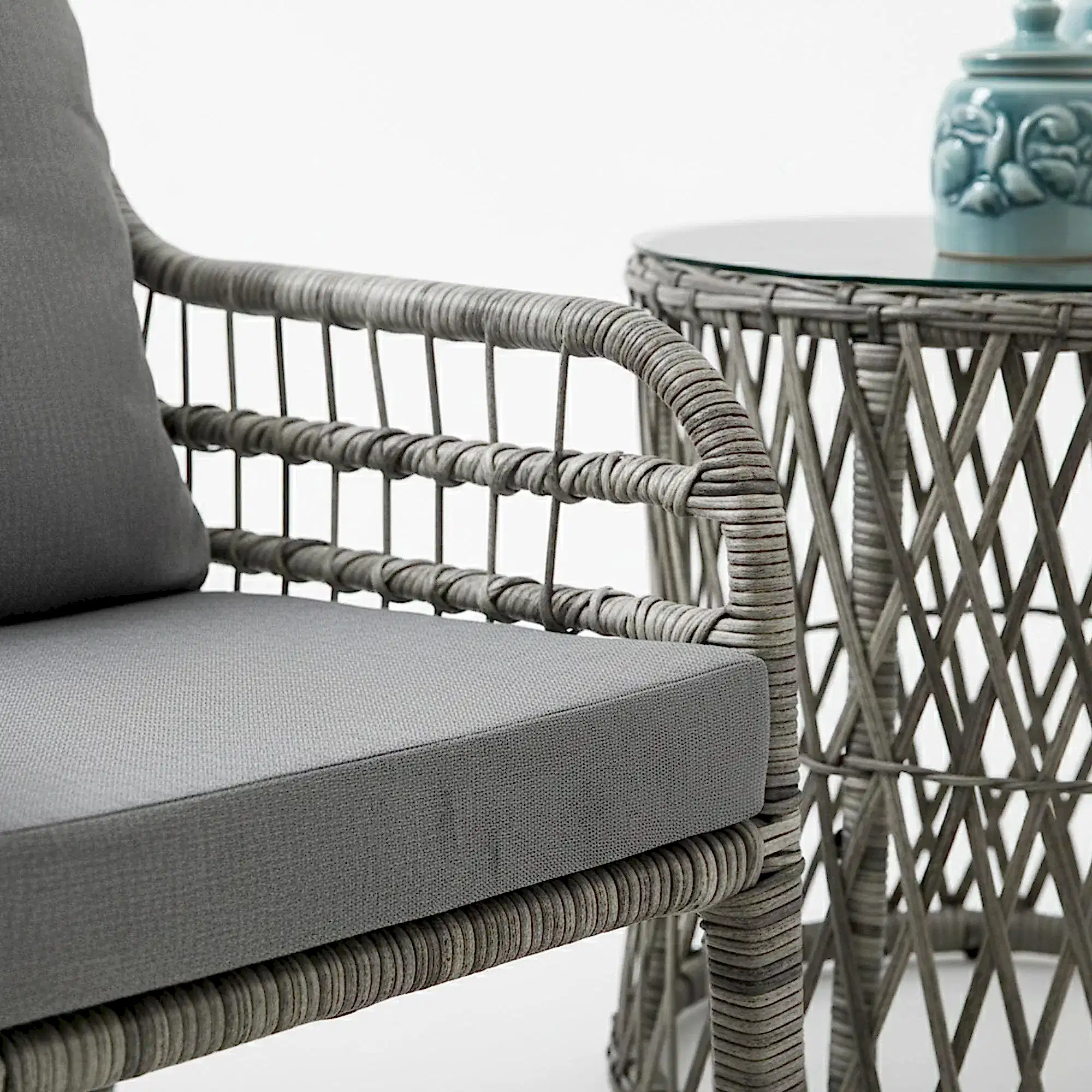 Capri Swing Pisa Tekli Rattan Bahçe Balkon Oturma Grubu | Gri | 700