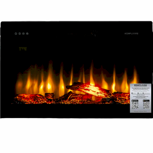 Isıtmalı Elektrikli Şömine | Korcam 80-S | 80x20x52 cm