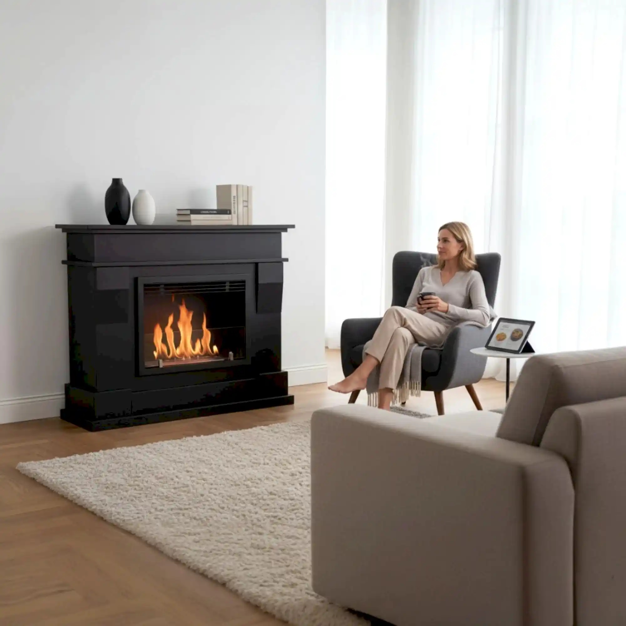 Korflame Legno Bacasız Şömine | Dumansız Bioethanol Şömine