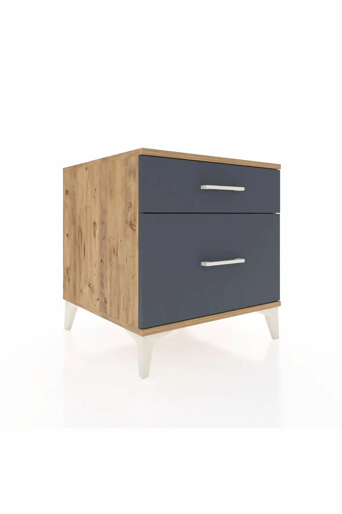 Kronos Komodin 2 Çekmeceli 60x59x64 Çam-Antrasit