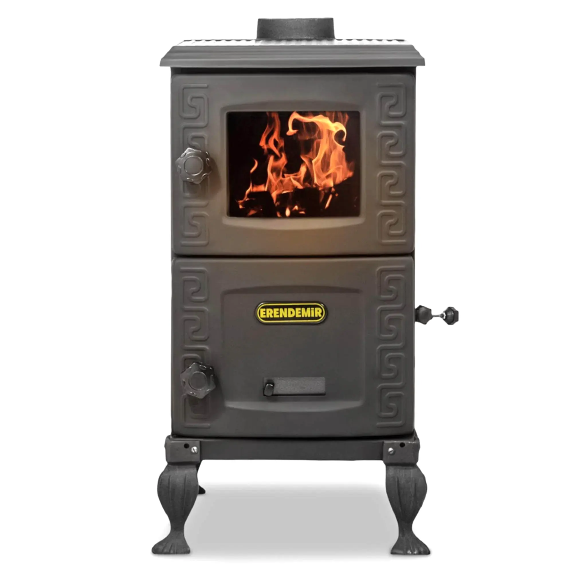 Mini Turbo Şömine Soba-Pik Ayaklı | Siyah | Erendemir