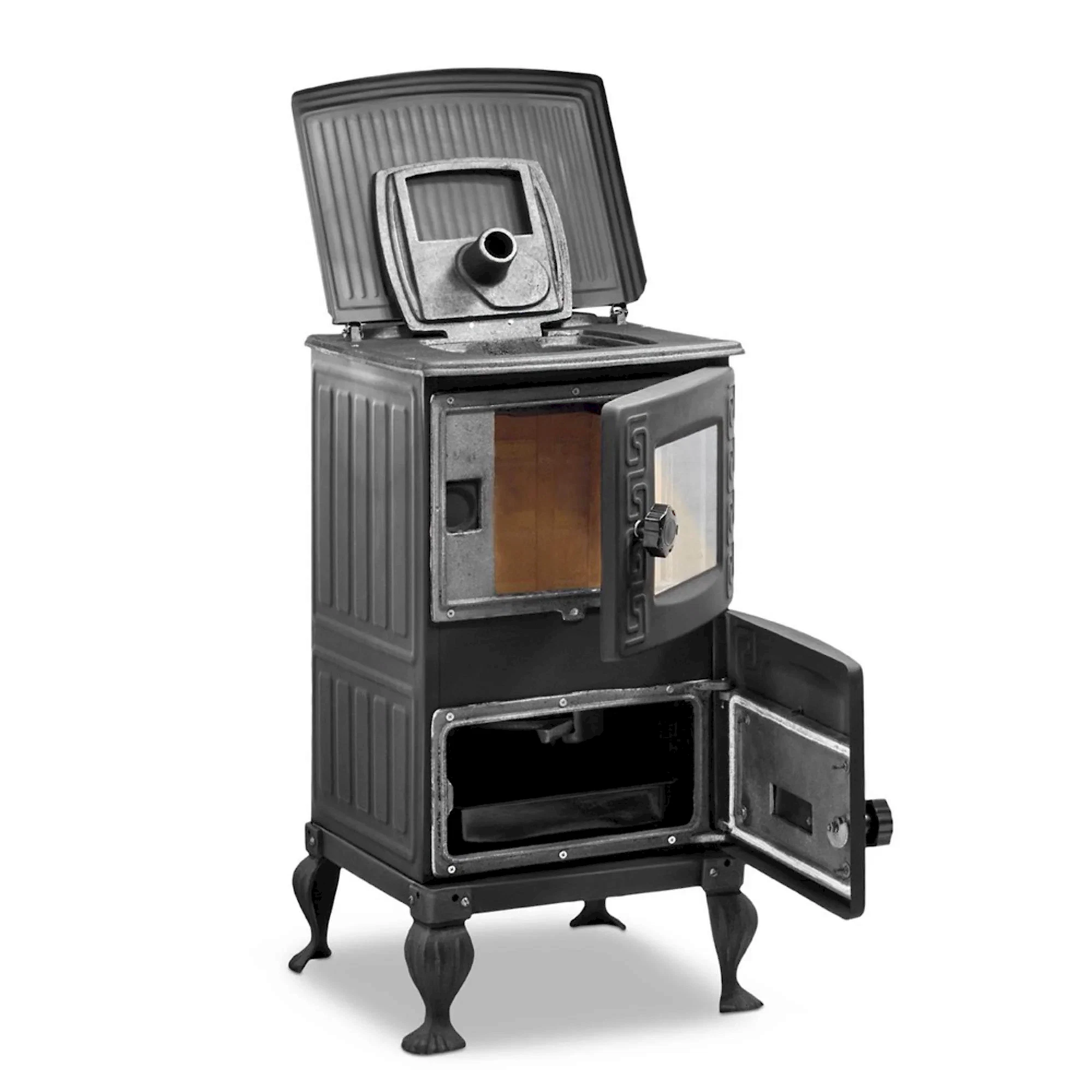 Mini Turbo Şömine Soba-Pik Ayaklı | Siyah | Erendemir