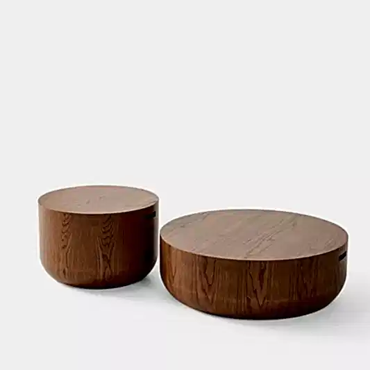 Orta Sehpa Takımı No:726 | MDF | Yuvarlak Ceviz Orta Sehpa