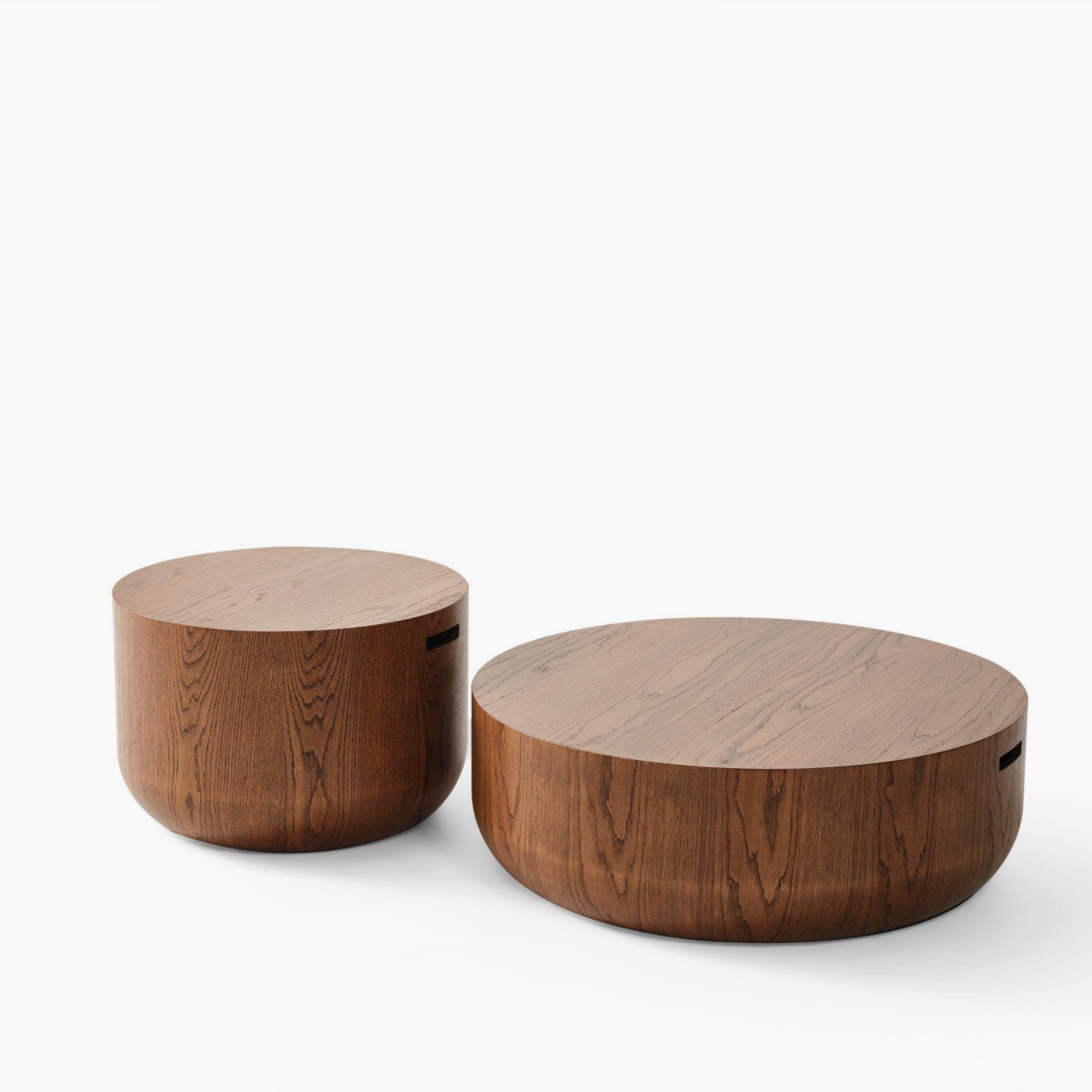 Orta Sehpa Takımı No:726 | MDF | Yuvarlak Ceviz Orta Sehpa