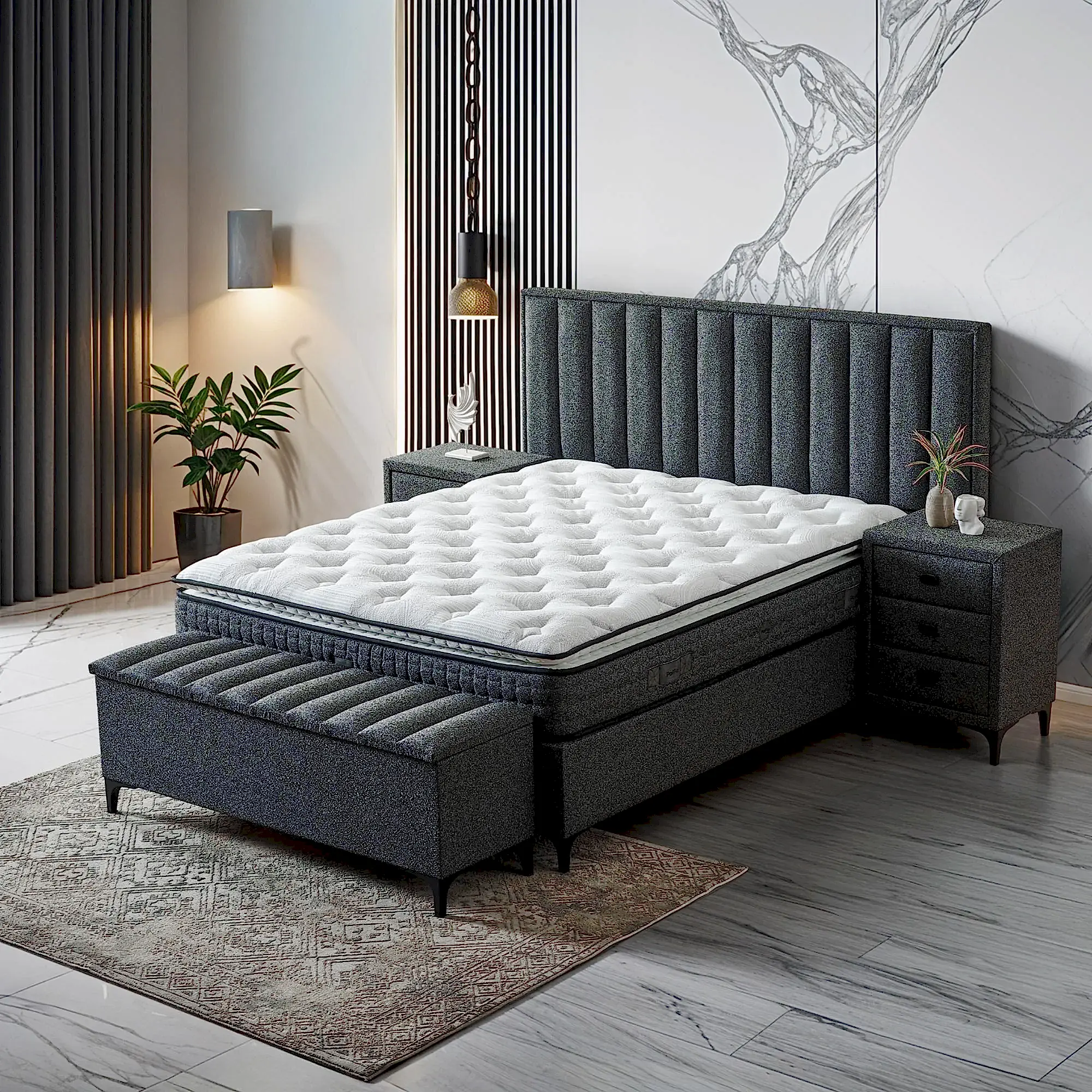 Piano Yatak Takımı | Yatak Baza Başlık Seti