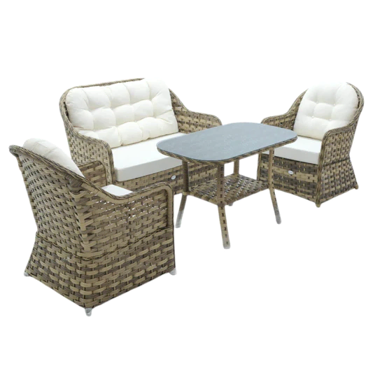 Radiance | Rehome Rattan Bahçe Oturma Grubu | 2+1+1+ Sehpa