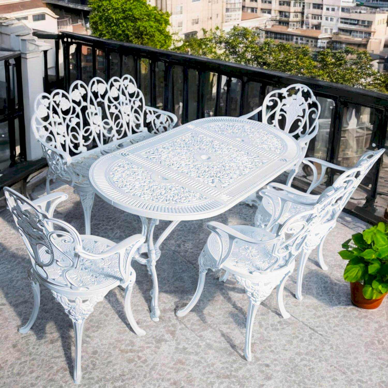 Alüminyum Masa Sandalye Takımı | CG737 | Döküm Bahçe Masa Takımı