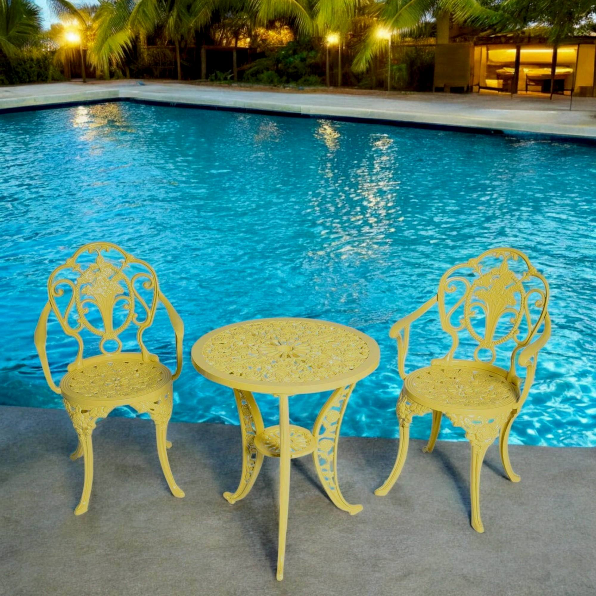 Alüminyum Masa Sandalye Takımı | CG708 | Döküm Balkon Çay Seti