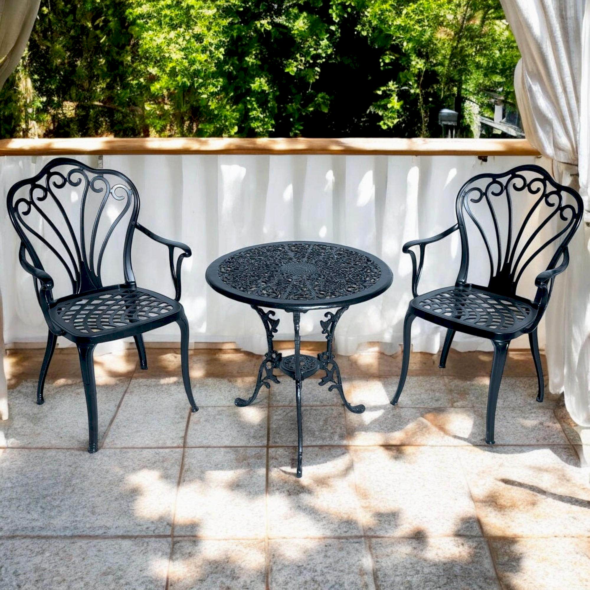 Suwan İkili Alüminyum Masa Sandalye Takımı | Döküm Balkon Takımı