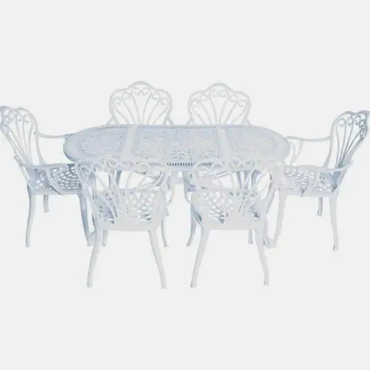 ReHome Dayanıklı Alüminyum Bahçe Masa Takımı | cg735 | 6 Kişilik Şıklık