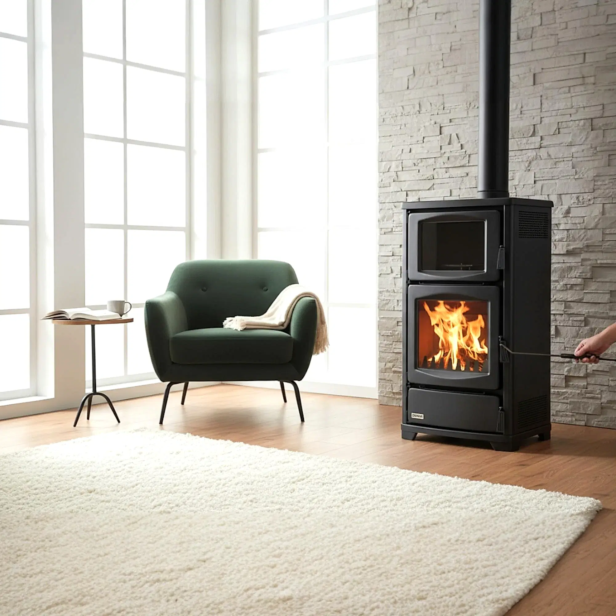 ReHome DS-16 Katı Yakıt Sobası | Fırınlı Şömineli Odun Sobası