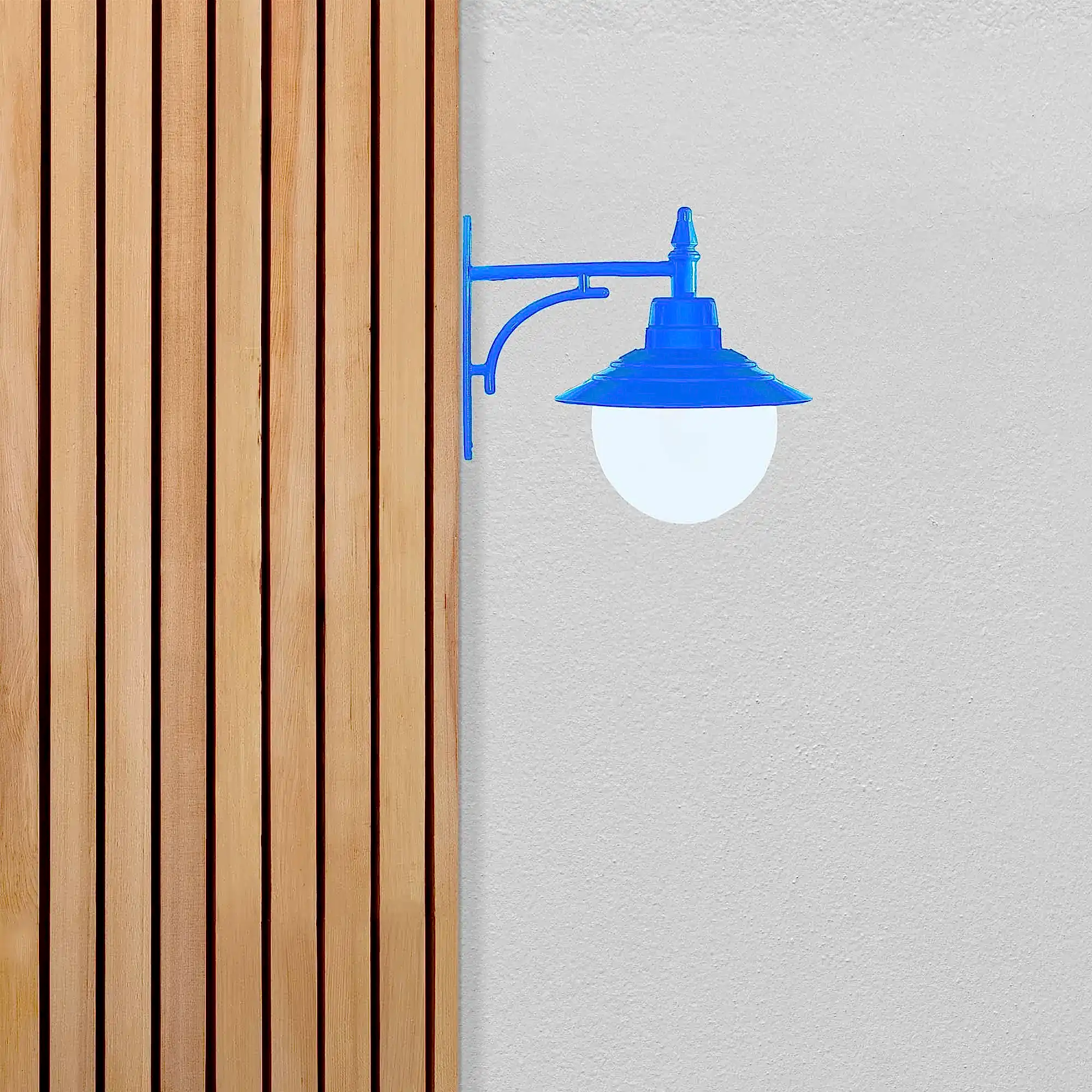 Bahçe Aydınlatma Apliği | Gloplu Aplik | Mavi | Rehome