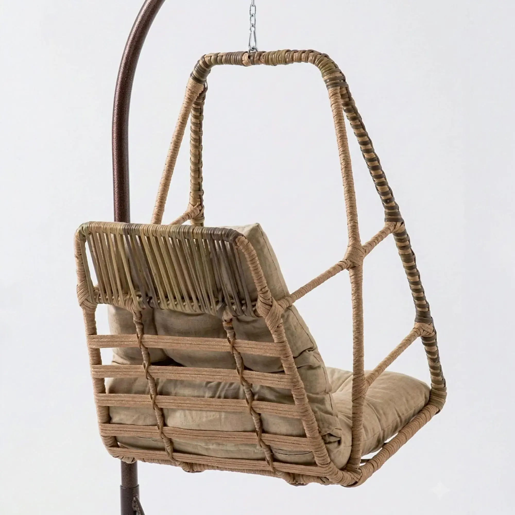 Rehome Hazar Tek Kişilik Rattan Bahçe Salıncağı | Açık Kahve