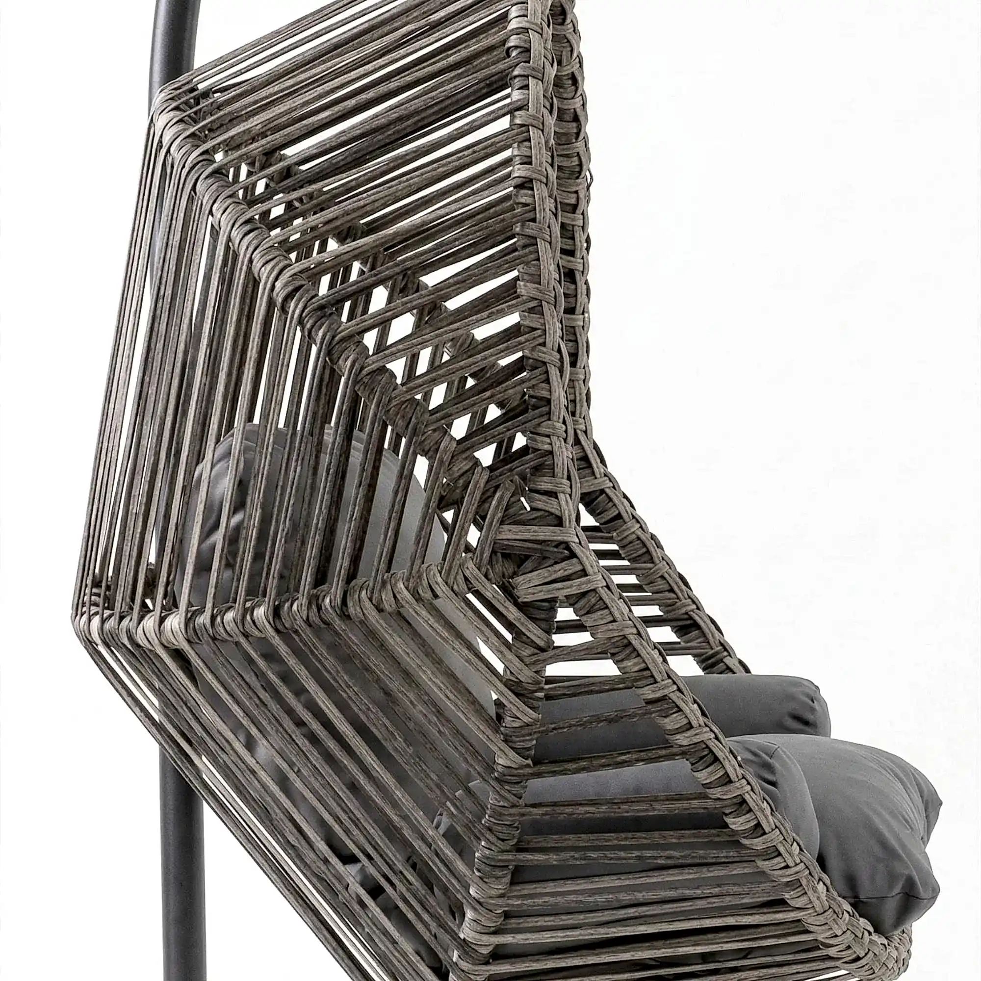 Rehome Kapadokya Tek Kişilik Rattan Bahçe Salıncağı | Gri