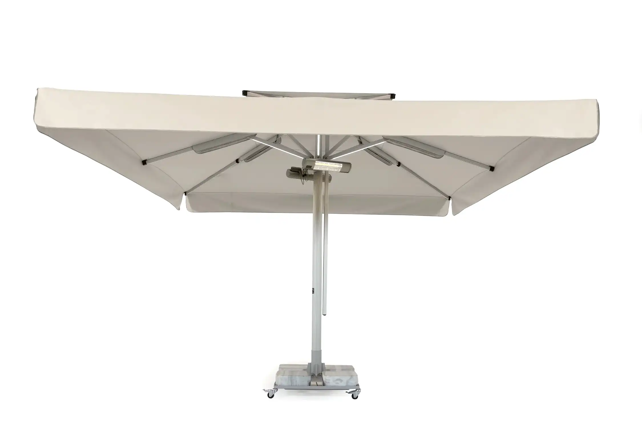 Rehome SE 400x400/8 Mega Teleskopik Manuel Kare Şemsiye (Tekerlekli 4 Mermerli 200Kg Ayak Dahil)