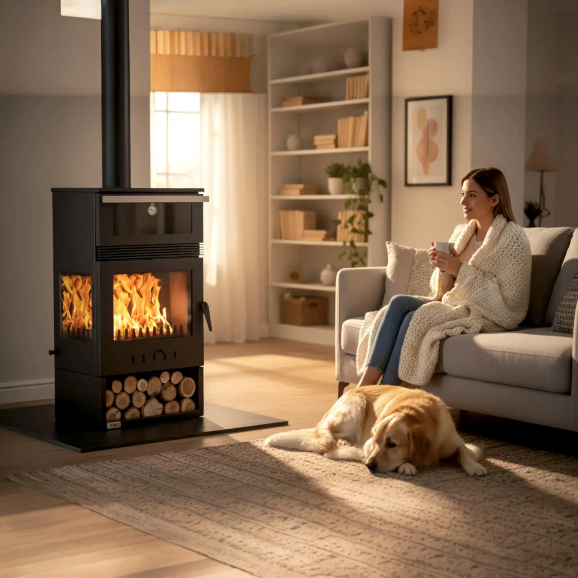 ReHome DKS-15 Katı Yakıt Sobası | Şömine Görüntülü Odun Sobası