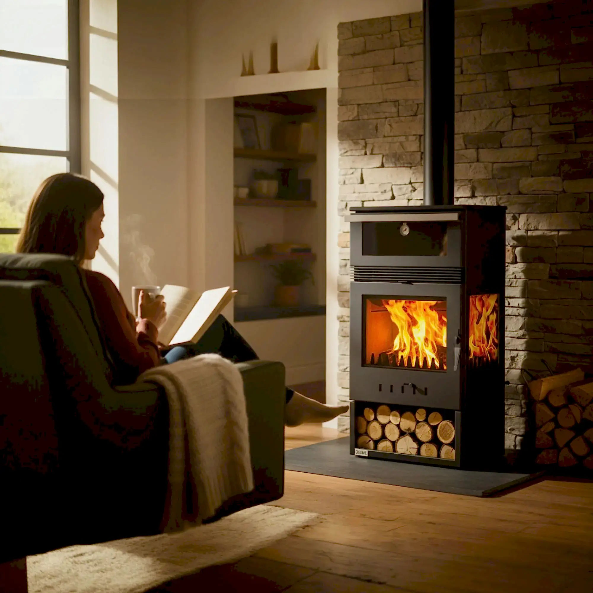 ReHome DKS-15 Katı Yakıt Sobası | Şömineli Fanlı Odun Sobası