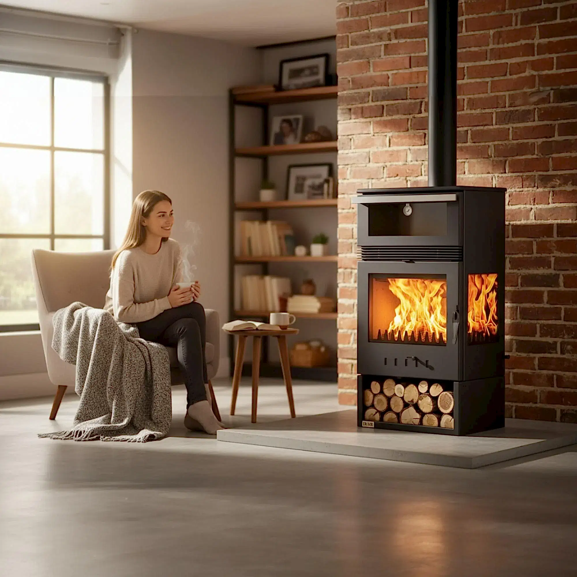 ReHome DKS-15 Katı Yakıt Sobası | Şömineli Fanlı Odun Sobası