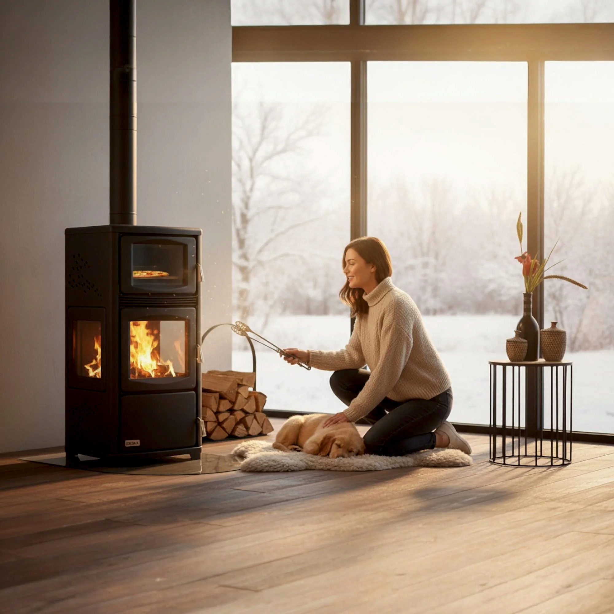 ReHome DKS-19 Katı Yakıt Sobası | Şömineli Fanlı Odun Sobası