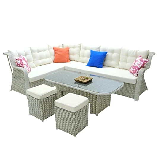 Serena | Rehome Rattan İki Puflu L Bahçe Köşe Takımı | 316