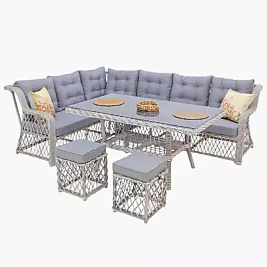 Serena X | Rehome Rattan İki Puflu L Bahçe Köşe Takımı | 111