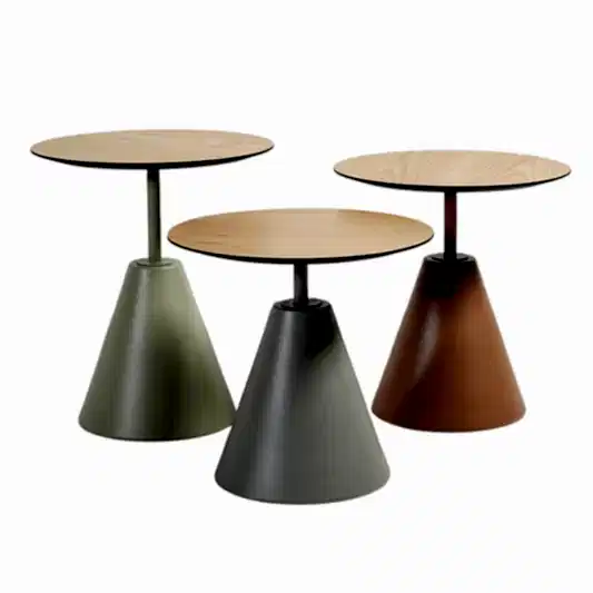 Üçlü Mantar Zigon Sehpa Seti No:553 | Rehome Renkli Yuvarlak MDF Modern Sehpa Takımı