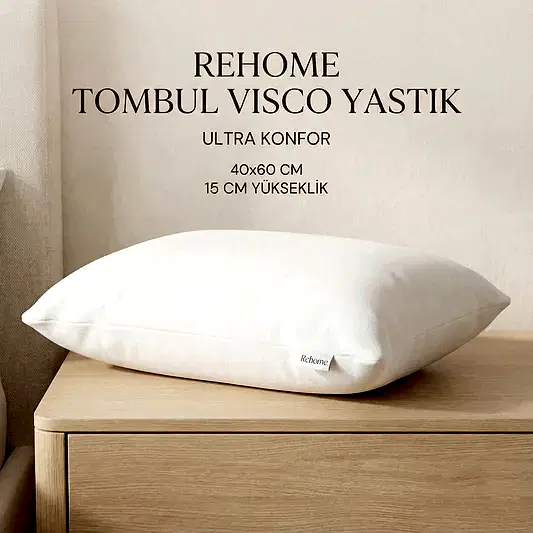 Visco Relax Yastık | 40x60 Visco Yastık | Rehome Tombul Visco Yastık