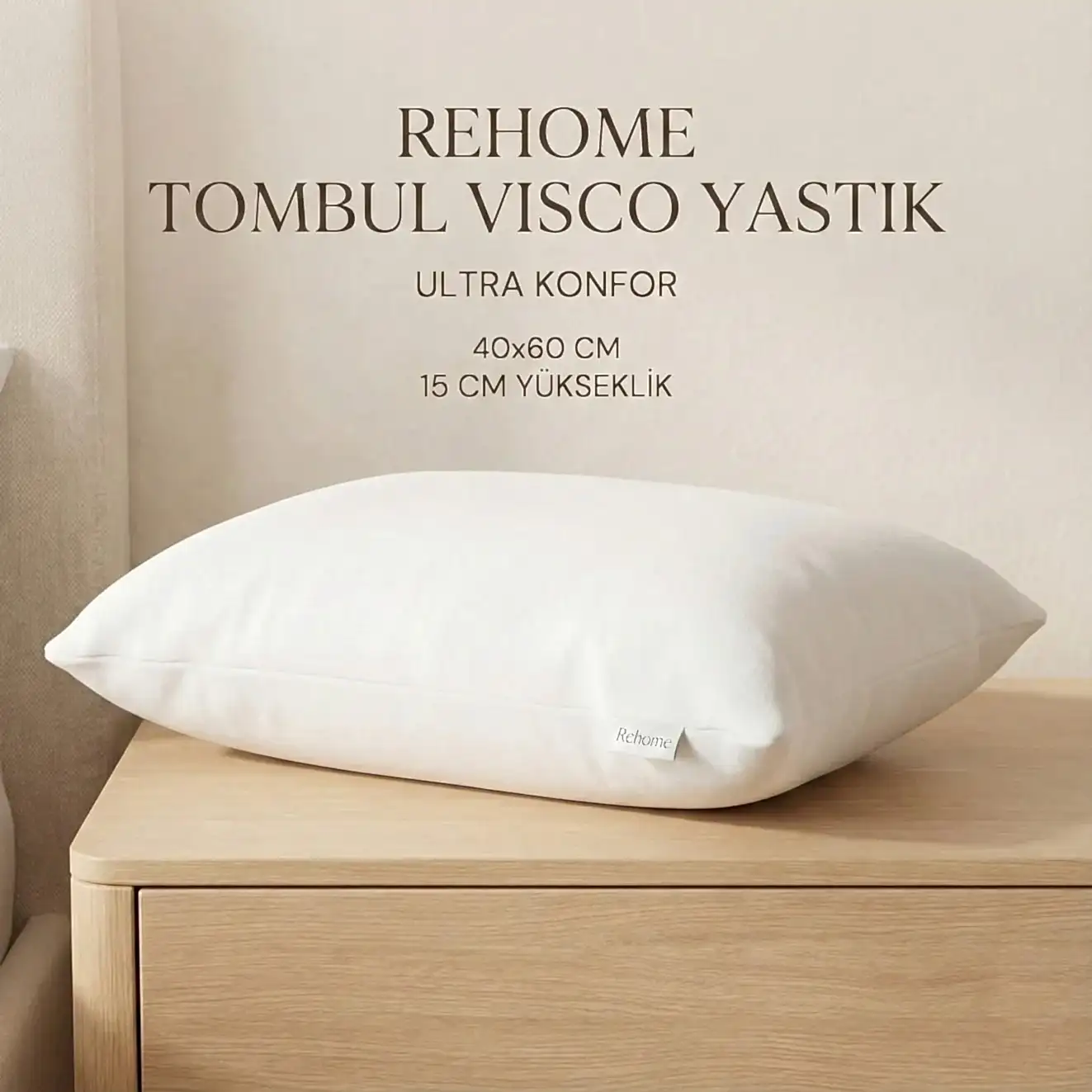 Visco Relax Yastık | 40x60 Visco Yastık | Rehome Tombul Visco Yastık